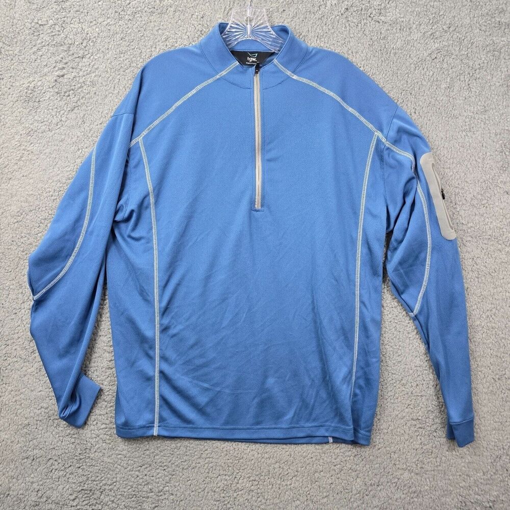 TGW Golf Blue Long Sleeve Shirt 1/4 Zip Pullover Size L